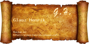 Glasz Henrik névjegykártya